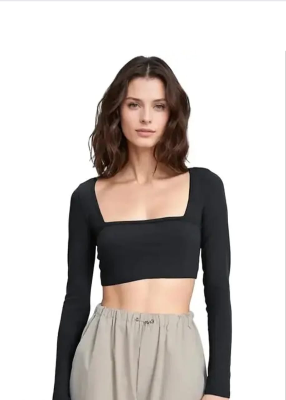 Kamedge® Casual & Stylish Fashionable Perfect for Summer Rib Crop Top T-shirt for Girl and Women