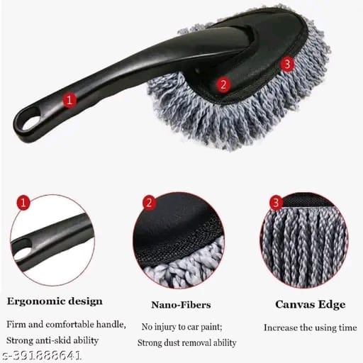 Ultra Soft Microfiber Car Aing Duster with Exatndable Handle Car Brush Kitchen Sink, Drill-Free for Exterior Dust Remover Car Window Aing Dusting Brushes (Mini Car Duster)