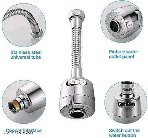 CLIXERA Sink Faucet Sprayer Attachment 360 Rotatable Kitchen Tap Head Replacement,Anti-Splash Faucet Nozzle Head with Hose and Universal Connector, 6.5 X 10 X 1 Inch, Silver