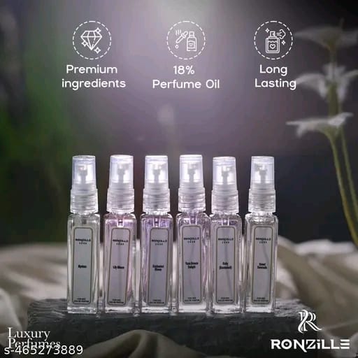 Ronzille Luxe Women Eau De Perfume Enchanted Bloom Eau, Lily Bloom,Mystara,Ruby,Yuzu Breeze,Sweet Serenade- 48ml(Set of 6)