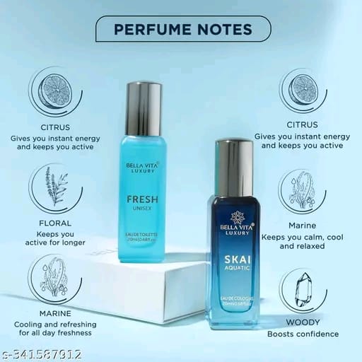 Bella Vita Luxury Unisex FRESH+SKAI Perfume Combo for Men and Women 40 ML (Pack of 2 Items 20ML Each)