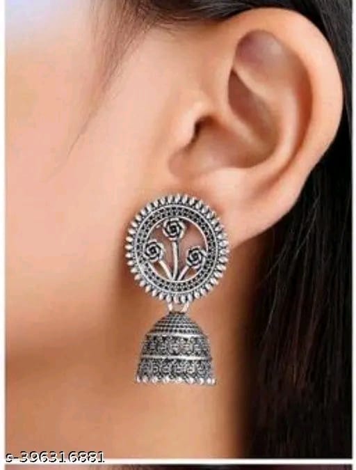 '' Silver Plated Earrings Set Combo of 4 Silver Color Earrings | Girls' and Women's Wear Accessories Gift Set for Special Occasions Wedding and Engagement Accessories |Modern Jhumki Earrings Combo