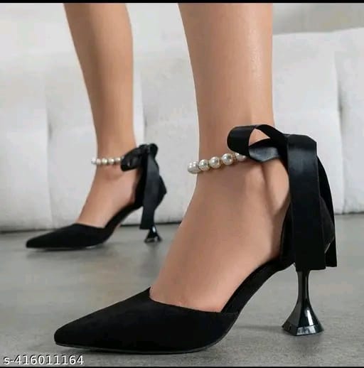 Faux pearl ankle strap pumps women s fashion pointed toe | LuxyShoe Pointn EmbellStrp High Heel