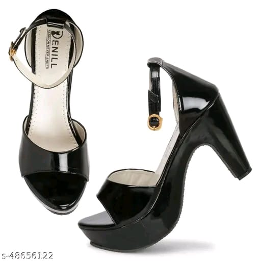 Black Solid High Heel For Women