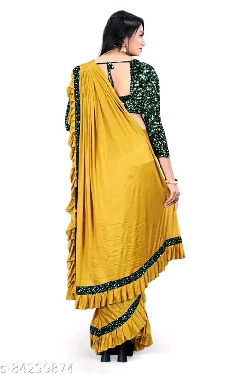 Women's Printed Saree With Blouse Piece Kasavu Silk Yellow Saree Kanjieevaram Coton Silk Multicolor Saree Banarasi Banarasi