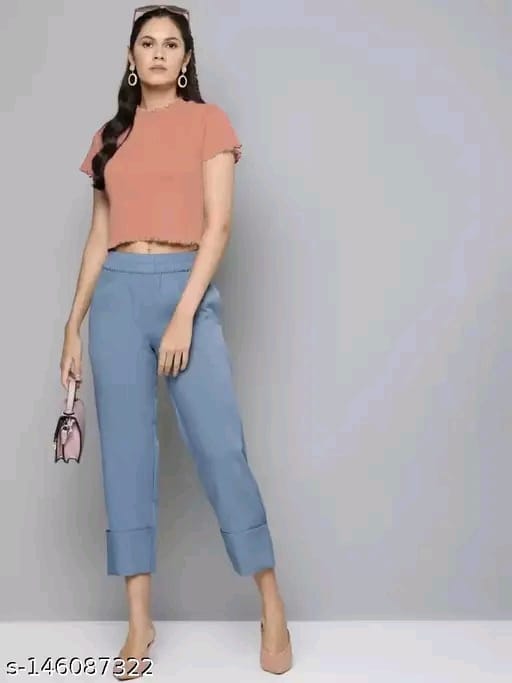 SHORT SLEEVE CROP TOP FOR WOMEN