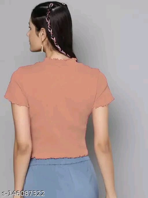 SHORT SLEEVE CROP TOP FOR WOMEN