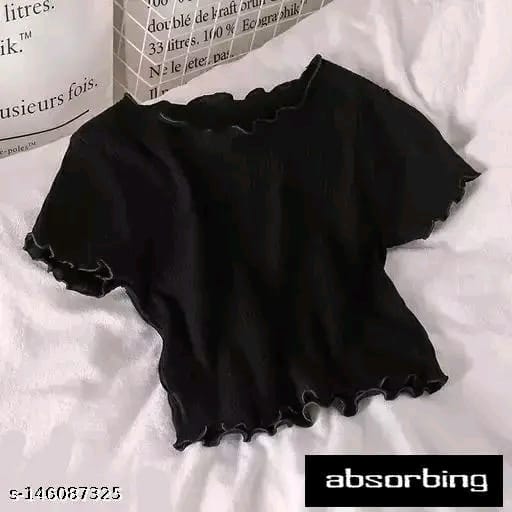 SHORT SLEEVE CROP TOP FOR WOMEN