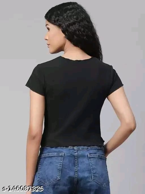 SHORT SLEEVE CROP TOP FOR WOMEN
