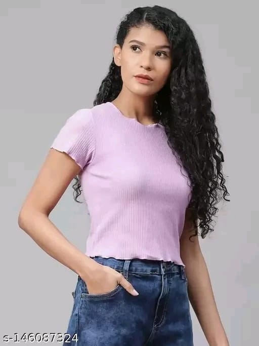 SHORT SLEEVE CROP TOP FOR WOMEN