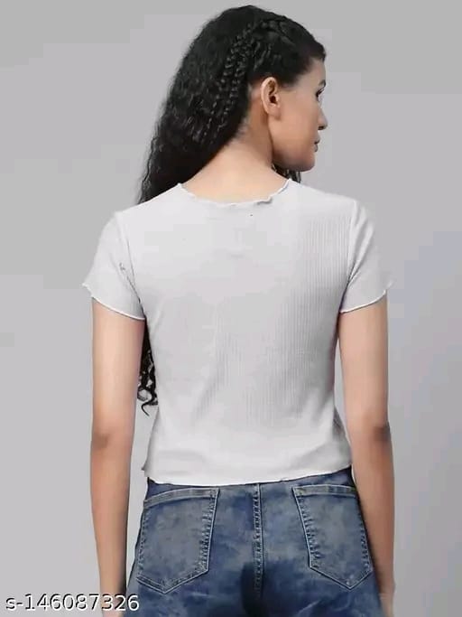 SHORT SLEEVE CROP TOP FOR WOMEN
