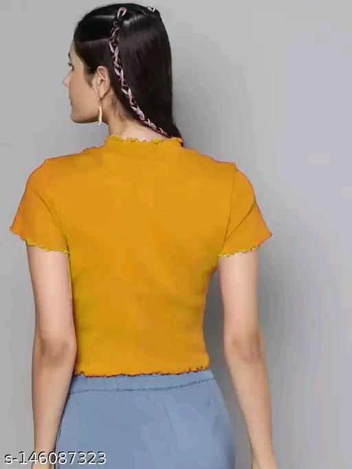 SHORT SLEEVE CROP TOP FOR WOMEN