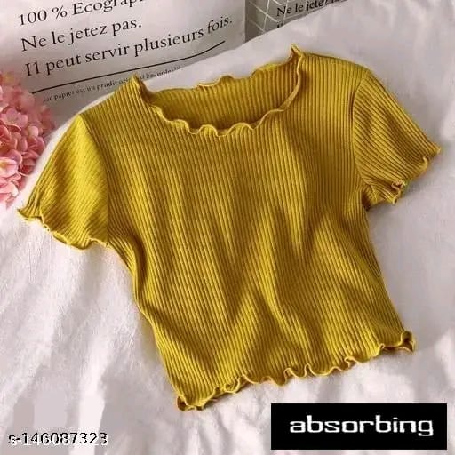 SHORT SLEEVE CROP TOP FOR WOMEN