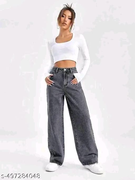 WOMEN'S STRAIGHT FIT BLAST WASH JEANS FOR WOMEN