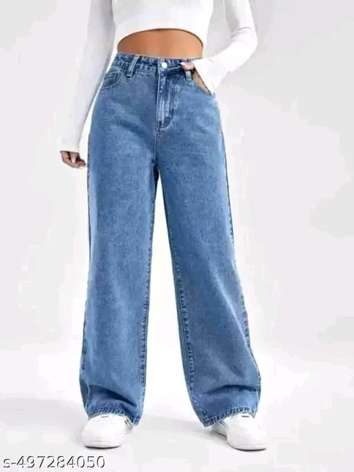 WOMEN'S STRAIGHT FIT BLAST WASH JEANS FOR WOMEN