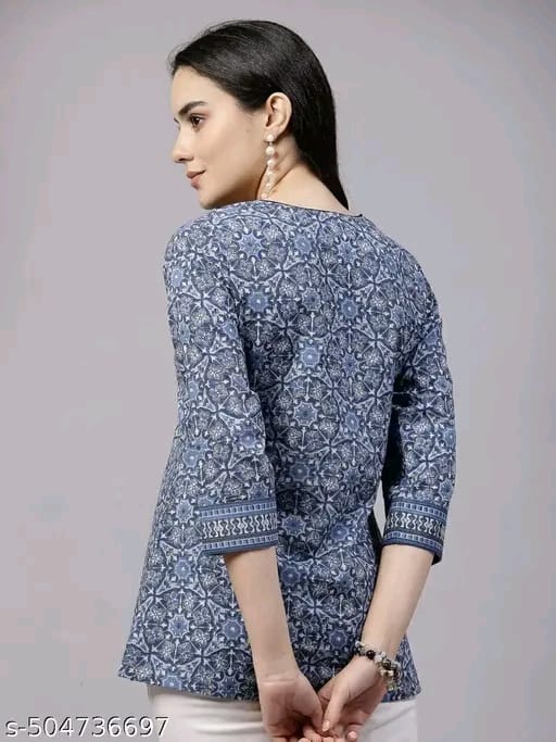 "Women's Rayon Printed Short Kurta | Short Kurta For Women | Short Kurta | Printed Short Kurta | | Womens Printed Cotton Top | Short Kurti | "