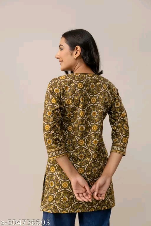 "Women's Rayon Printed Short Kurta | Short Kurta For Women | Short Kurta | Printed Short Kurta | | Womens Printed Cotton Top | Short Kurti | "