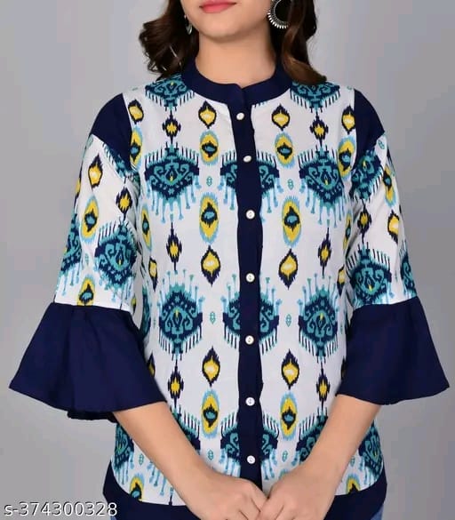 womens rayon printed top