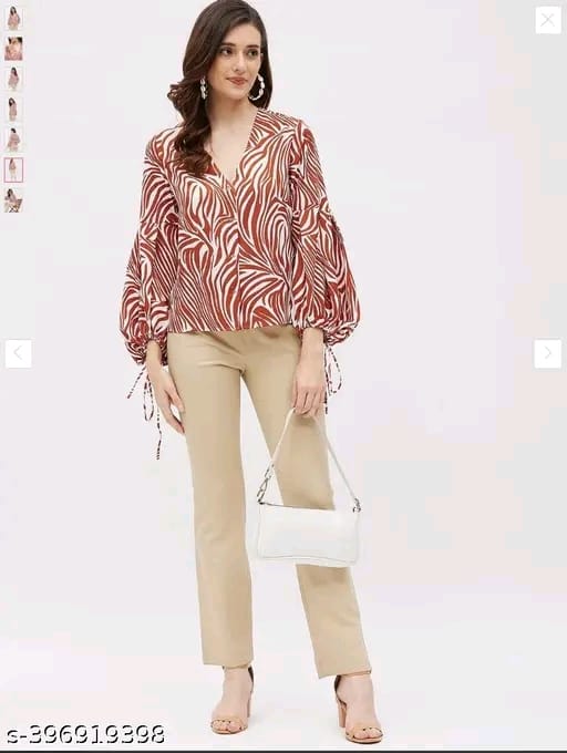Full, Puff Sleeves Multicolor Top For Women, Western Wear Top, Women Top, Tops For Women