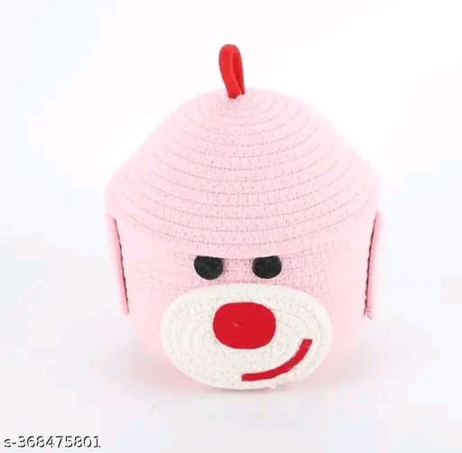 Tamanna Matka Cotton Basket for Storage, Kitchen, Baby Clothes (1 Piece, 20x25 cm) –Handcrafted Round Woven Big Size Cartoon Basket for Kids, Toys, Wardrobe, Hamper, Plants (Beige)