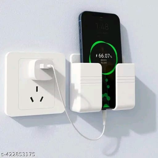 Pack Of 2 Multi-Purpose Wall Mobile / Remote Stand Holder Stand for Charging Mobile Just Fit in Socket and Hang,Wall Mount Hanging Type for All Mobile Mobile Holder