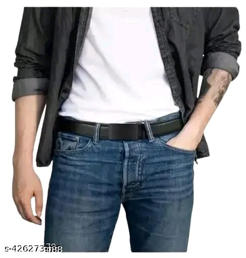 MENS TRENDY PREMIUM COMBO OF 2 BELTS NO HOLES NEEDE IN THE BELT ADJUSTABLE BELT