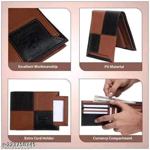 Genuine Leather artificial Wallet for Men - RFID Protected Leather Purse for Men, Money Purse for Men - 5 Card Slots, Coin Pocket, Hidden Pockets.Multicolor ATM