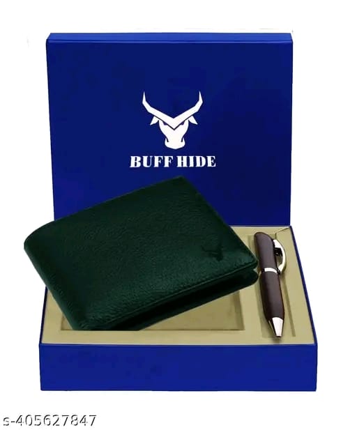 BUFFHIDE RFID Protected 100% Genuine Leather Gift Hamper For Men | Leather Wallet For Men's | Wallets Branded | Wallets For Men (Lee-on Black) ,Leather wallet combo for men