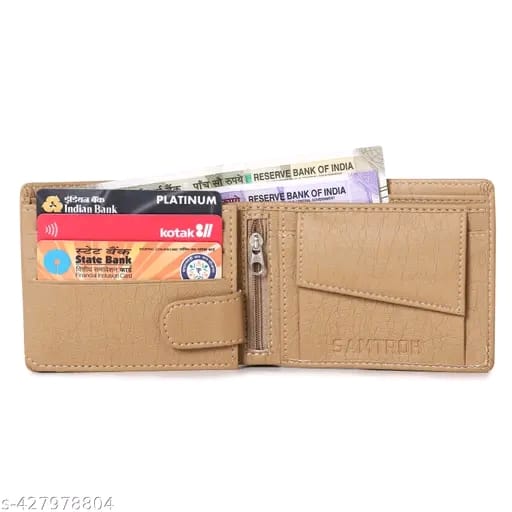 SAMTROH Embellished Men's Wallet, Blue & White, 3 Card Slots, 2 Currency & Secret Compartments, 1 Coin Pocket