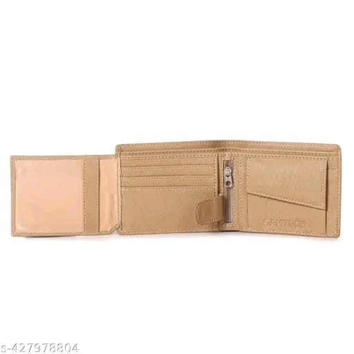 SAMTROH Embellished Men's Wallet, Blue & White, 3 Card Slots, 2 Currency & Secret Compartments, 1 Coin Pocket