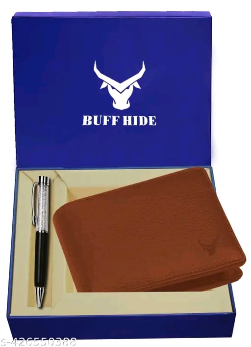 BUFFHIDE RFID Protected 100% Genuine Leather Gift Hamper For Men | Leather Wallet For Men's | Wallets Branded | Wallets For Men (Merchant-Navy) ,Leather wallet combo for men