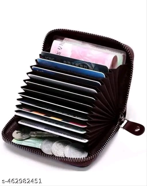 Unique Pocket Sized Stitched PU Leather Credit Debit Business Card Holder Wallet for Men & Women22