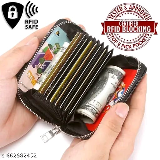 Unique Pocket Sized Stitched PU Leather Credit Debit Business Card Holder Wallet for Men & Women22