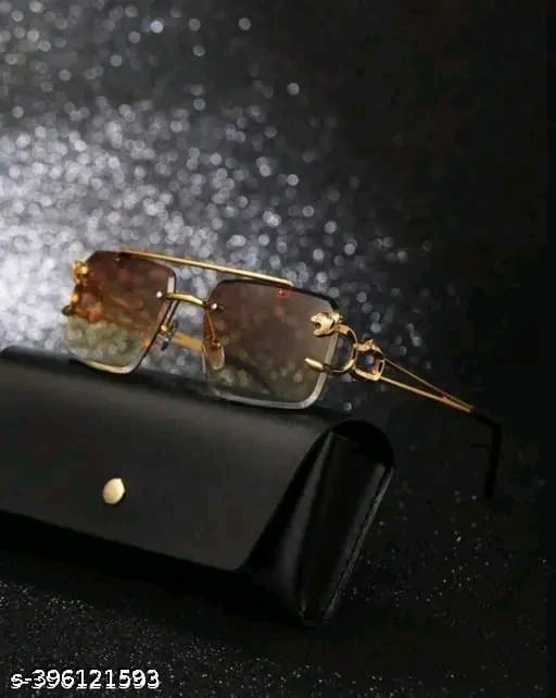 SHEHRIZ - Eyewear Mc Stan Vintage Rimless Sunglasses Retro Luxury Elite Slim Rimless Rectangular Metal Jaguar Art Aviator Glasses