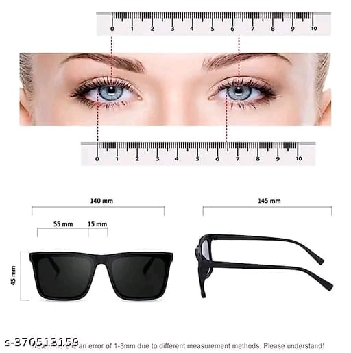Unisex Black Fiber & Plastic Rectangular , UV Protected Mc Stan Sunglasses (Pack of 2)