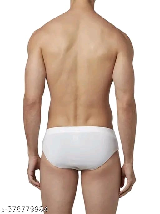 G-ven Men Cotton White Briefs(Pack of 2)