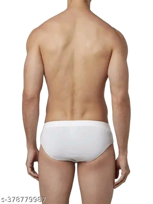 G-ven Men Cotton White Briefs(Pack of 8)