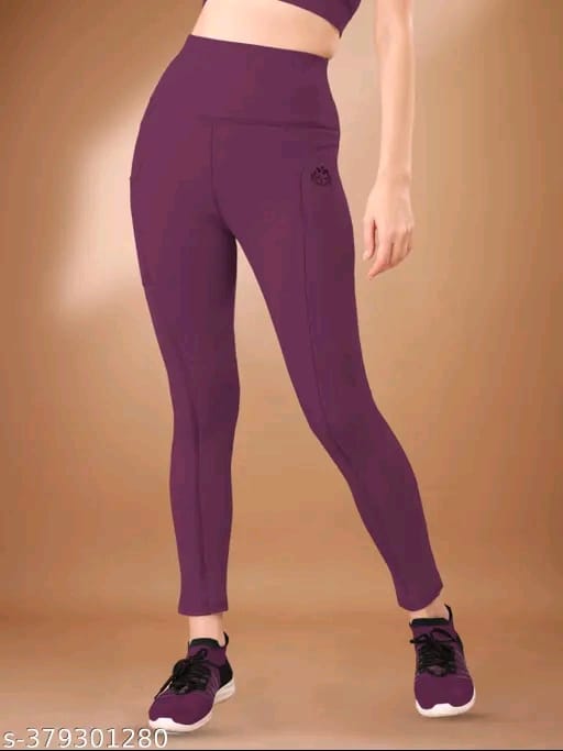 Women's Pack of 1 Black Solid Tights |Activewear|Yogawear|Gymwear|Sportswear|Active Bottomwear