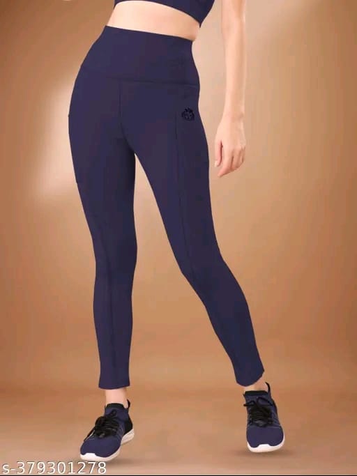 Women's Pack of 1 Black Solid Tights |Activewear|Yogawear|Gymwear|Sportswear|Active Bottomwear