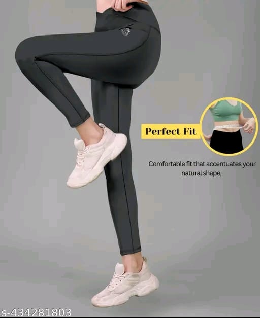 Women's Pack of 1 V Shape High Waist Belt D.Grey Solid Tights |Activewear|Yogawear|Gymwear|Sportswear|Active Bottomwear