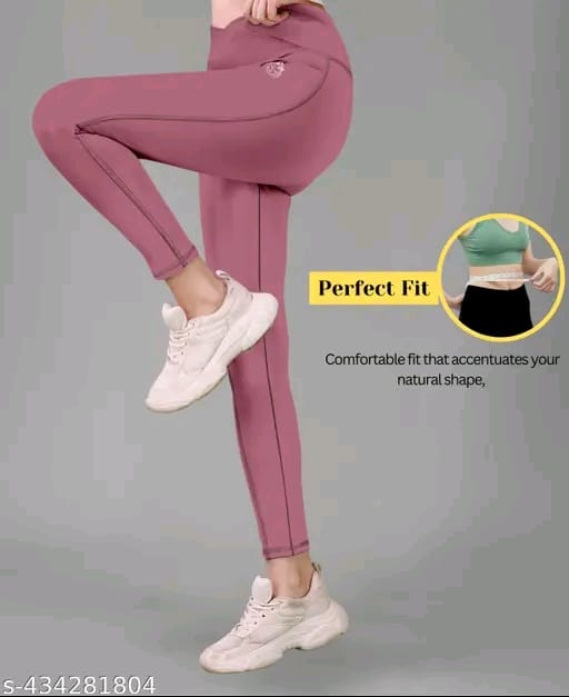 Women's Pack of 1 V Shape High Waist Belt D.Grey Solid Tights |Activewear|Yogawear|Gymwear|Sportswear|Active Bottomwear