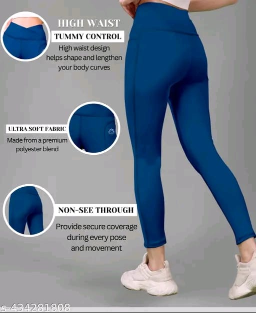 Women's Pack of 1 V Shape High Waist Belt D.Grey Solid Tights |Activewear|Yogawear|Gymwear|Sportswear|Active Bottomwear