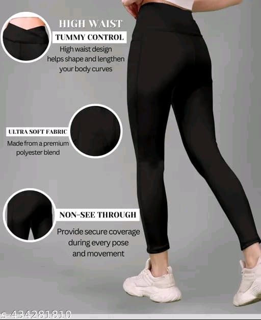 Women's Pack of 1 V Shape High Waist Belt D.Grey Solid Tights |Activewear|Yogawear|Gymwear|Sportswear|Active Bottomwear