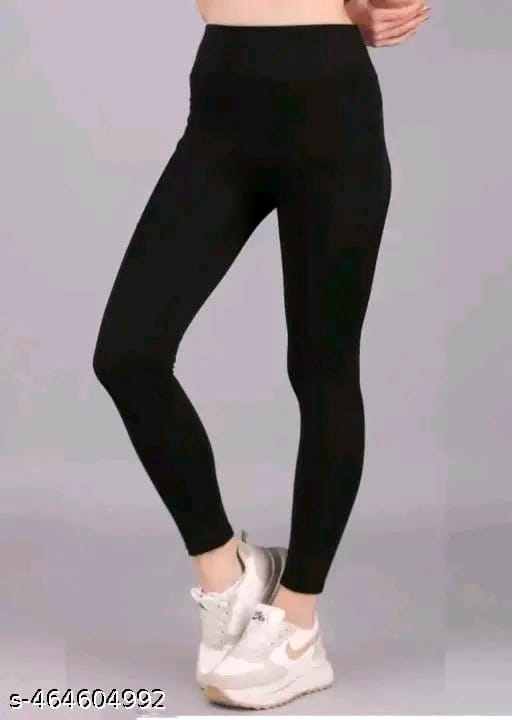 Earth joy® Women's Pack of 1 Black Solid Tights |Activewear|Yogawear|Gymwear|Sportswear|Active Bottomwear| Tights for women...