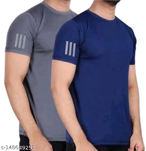 Round tshirts for half sleeves for men and boys combo { pack of 2}