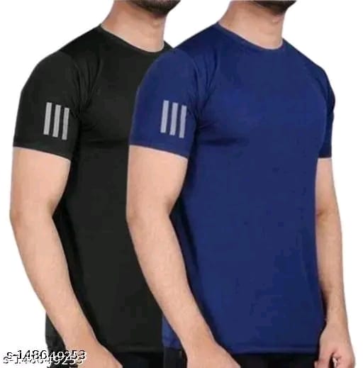 Round tshirts for half sleeves for men and boys combo { pack of 2}
