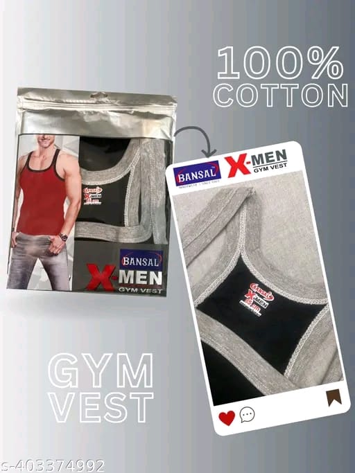 BANSAL X-MEN Combo Pack of 4 Men's Premium Cotton Sleeveless Gym Vest