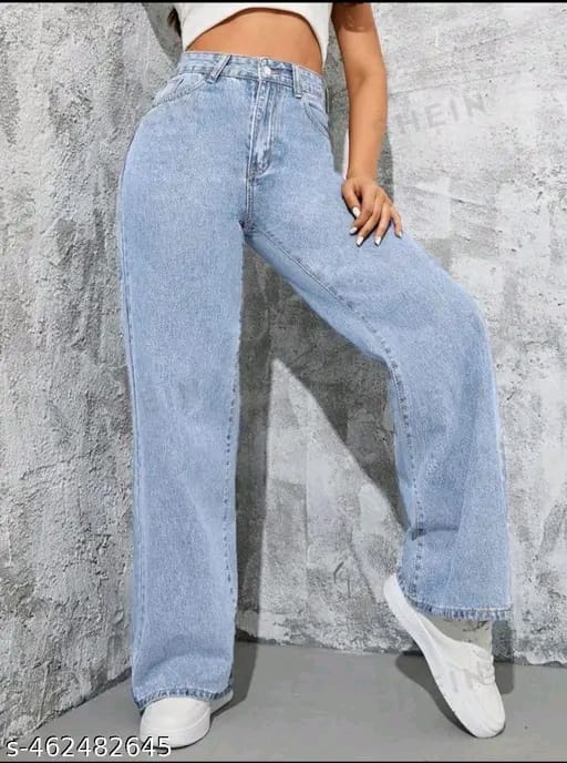 sVs FASHION WORLD PRESENTS TRENDING LIGHT BLUE WIDE LEG JEANS FOR WOMEN