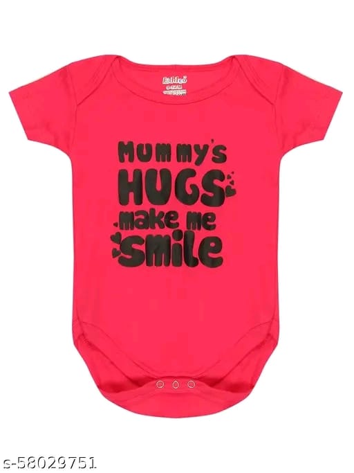 Boys Red Cotton Oneseis & Rompers Pack Of 5