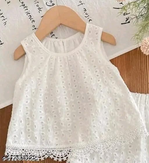 White Clothing Set For Kids Girl